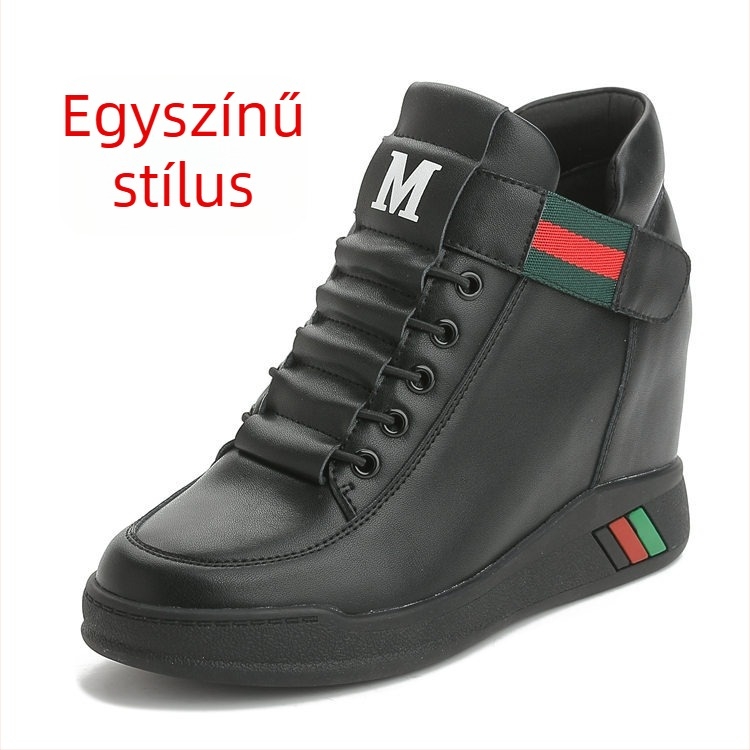 Női magasságot növelő cipő, Velcro, Casual, Koreai stílus, Mikroszálas felsőrész
