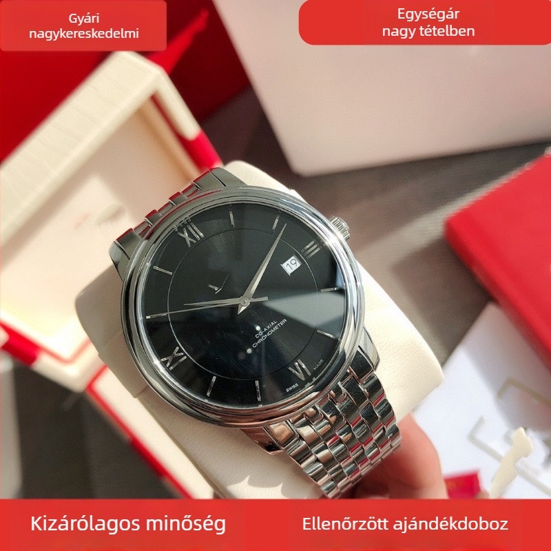 Mechanikus csontváz karóra, Seagull 001 mozgás (Japán), 50 m vízálló, rozsdamentes acél tokozású tok és csat, csontváz számlap, átlátszó hátlappal