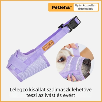 Légáteresztő kutyamaszk, harapás- és ugatás elleni, ivóvíz lehetőségével, kényelmes viselet