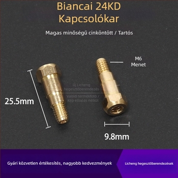 Gázvédett hegesztőpisztoly tartozékok: védőfúvóka, fúvókap, fúvóka csatlakozó rúd ülése, könyök csatlakozó; réz bevonat; különböző fémek hegesztéséhez