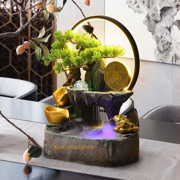 Asztali dísz Cornucopia és keringő víz, gyanta, új kínai stílus, testreszabható