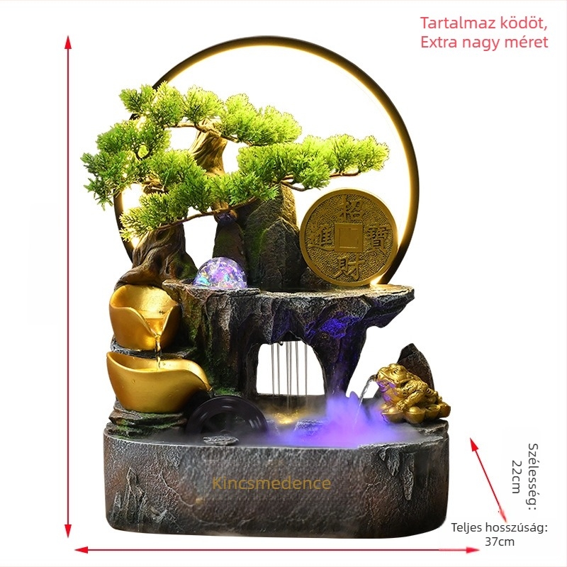 Asztali dísz Cornucopia és keringő víz, gyanta, új kínai stílus, testreszabható