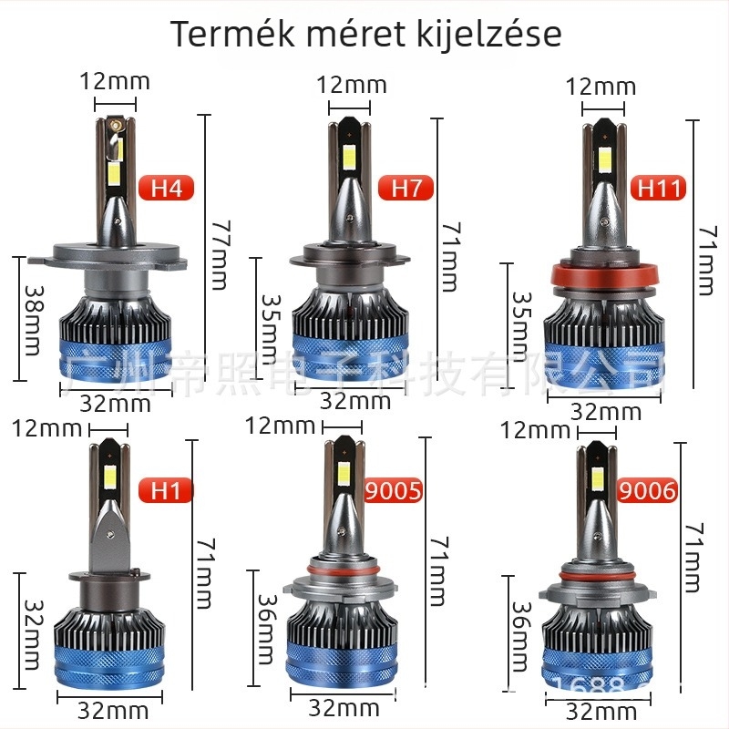 S35 130W LED autófényszóró – golyófejű dizájn, kettős rézcső, kompatibil H4/H7/H11, alacsony fénycsóva és ködlámpa