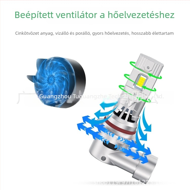 TGZ LED fényszórók autóhoz H1/H3/H4/H7/H11 9005/9006, 3570 LEDizzó, 6000K, 46–60W, IP67, nagy- és alacsony fénycsóva, Plug-and-Play
