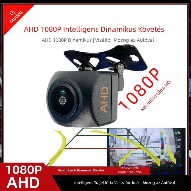 JF-012 autó hátsó kamera, 500TVL felbontás, 170° állítható látószög, 12V tápegység, kétcsatornás video bemenet