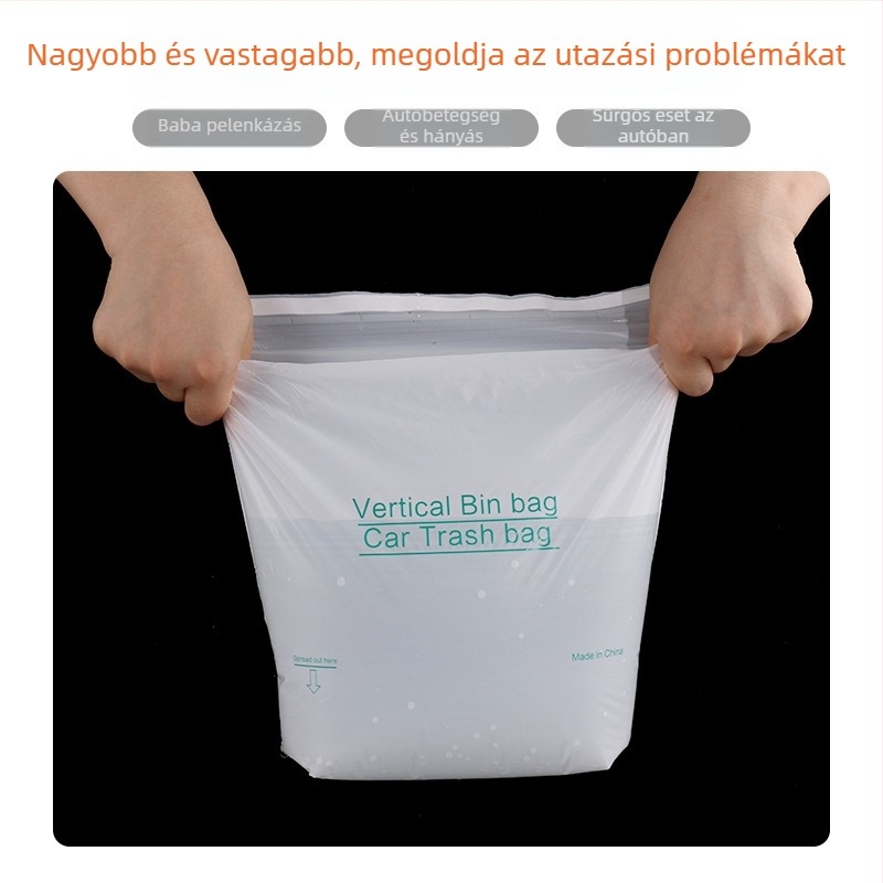 HDPE autó szemetes zacskó ragasztó rögzítéssel — Kompakt kialakítású, magánmárkás