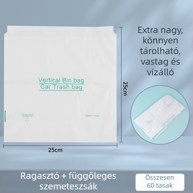 HDPE autó szemetes zacskó ragasztó rögzítéssel — Kompakt kialakítású, magánmárkás