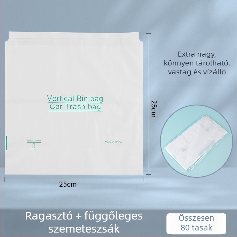 HDPE autó szemetes zacskó ragasztó rögzítéssel — Kompakt kialakítású, magánmárkás