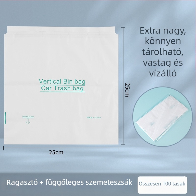 HDPE autó szemetes zacskó ragasztó rögzítéssel — Kompakt kialakítású, magánmárkás
