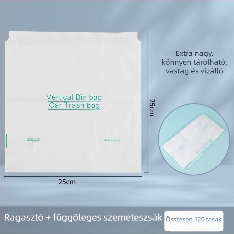 HDPE autó szemetes zacskó ragasztó rögzítéssel — Kompakt kialakítású, magánmárkás