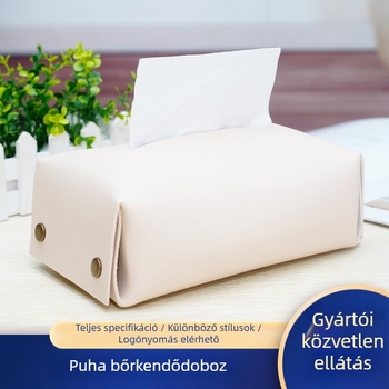 PU bőrből készült négyszögletes zsepiatartó – magas sűrűségű lemezzel, levehető zsebkendő, multifunkcionális, modern minimalistikus dizájn