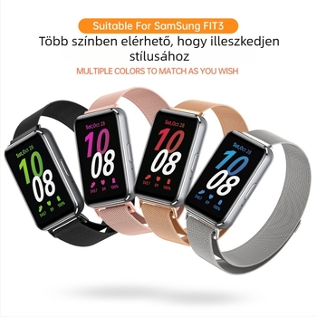 Samsung Galaxy Fit3 Milanese rozsdamentes acél szíj mágneses csattal, 20 g