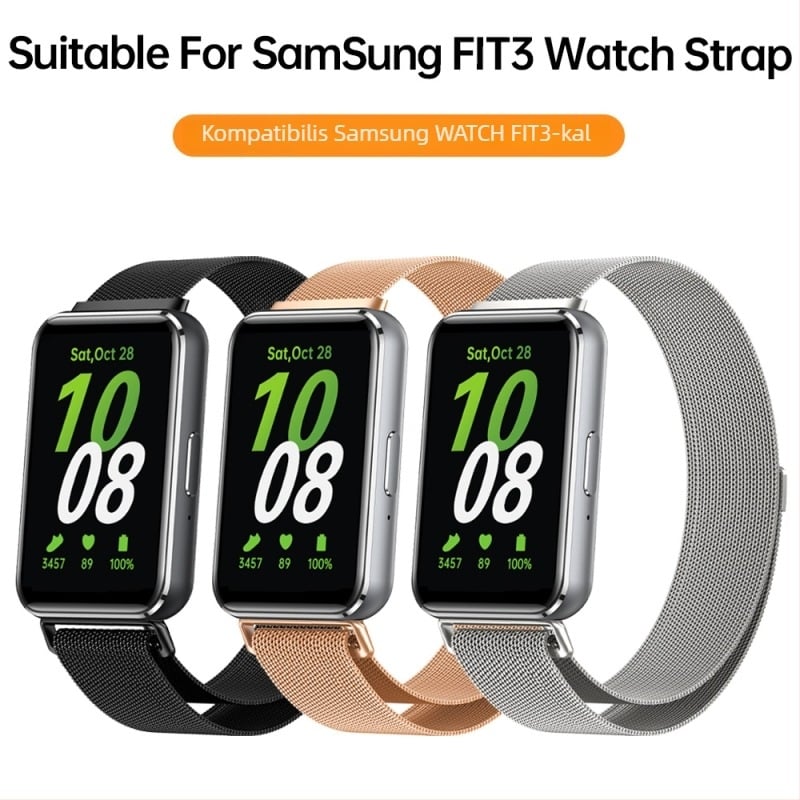 Samsung Galaxy Fit3 Milanese rozsdamentes acél szíj mágneses csattal, 20 g