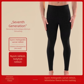 Férfi termikus nadrág, egyenes szabás, középmagas derék, pamutanyag, mikro rugalmasság