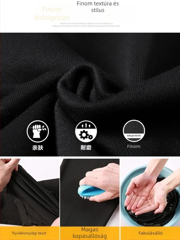 Férfi téli melegítőnadrág fleece béléses, laza szabású, cargo-stílusú, casual hosszú nadrág