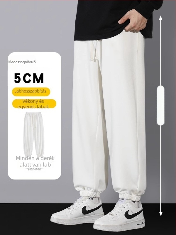 Férfi téli melegítőnadrág fleece béléses, laza szabású, cargo-stílusú, casual hosszú nadrág