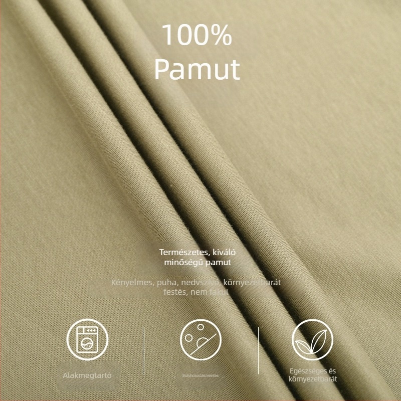 Férfi hosszú ujjú pizsama szett, 100% pamut, pulóver, laza szabás, őszi-téli szezonra, otthoni viselet