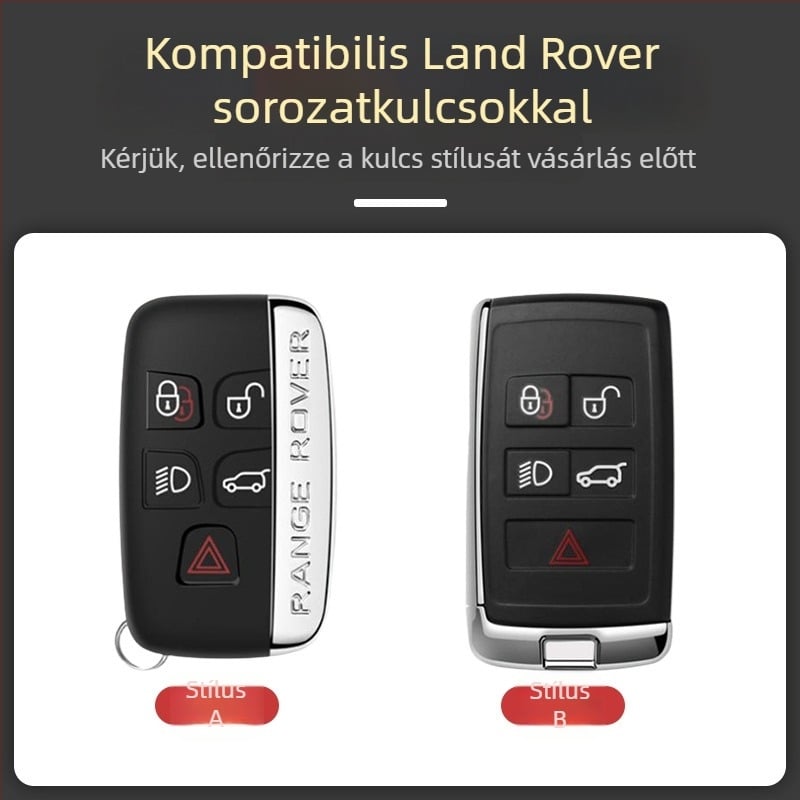 Land Rover kulcsfedél — kompatibil Range Rover Evoque, Discovery 4, Velar, Freelander 2, Defender (Anyag: cinkötvözet; Márka: PCS; Stílus: üzleti; Testreszabás: Igen)
