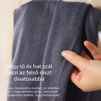 Uniszex polár thermál nadrág poliészterből, fleece béléssel, varrat nélküli, vastag anyagú 251–300 g/m², csípőemelő dizájn, őszi-téli viselet