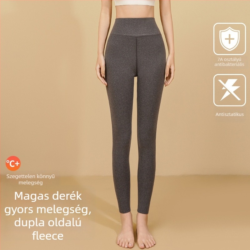 Uniszex polár thermál nadrág poliészterből, fleece béléssel, varrat nélküli, vastag anyagú 251–300 g/m², csípőemelő dizájn, őszi-téli viselet