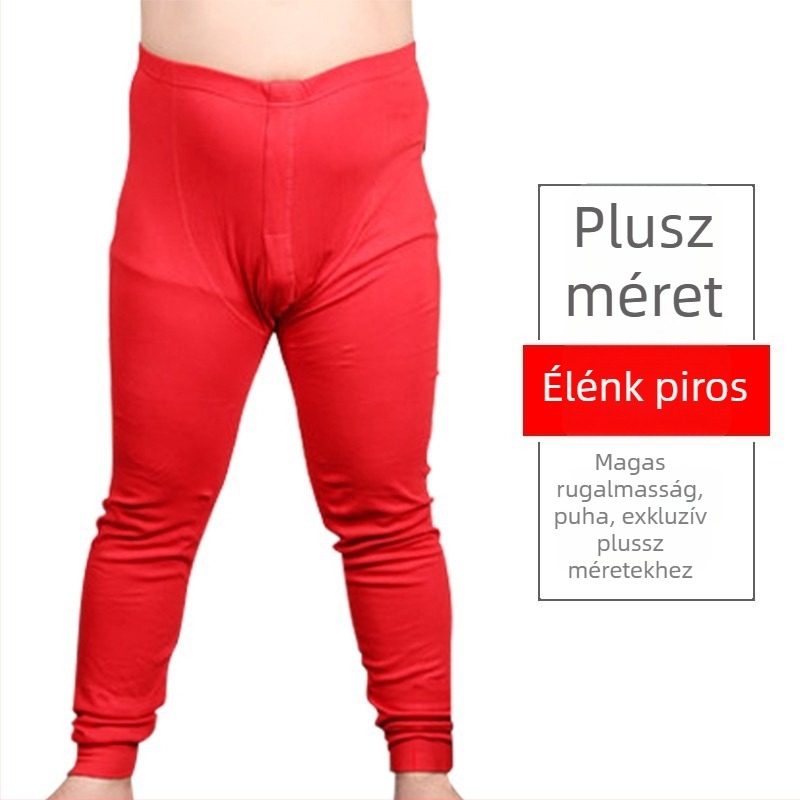 Plusz méretű férfi pamut hosszú alsóruha őszre, laza szabás, meleg