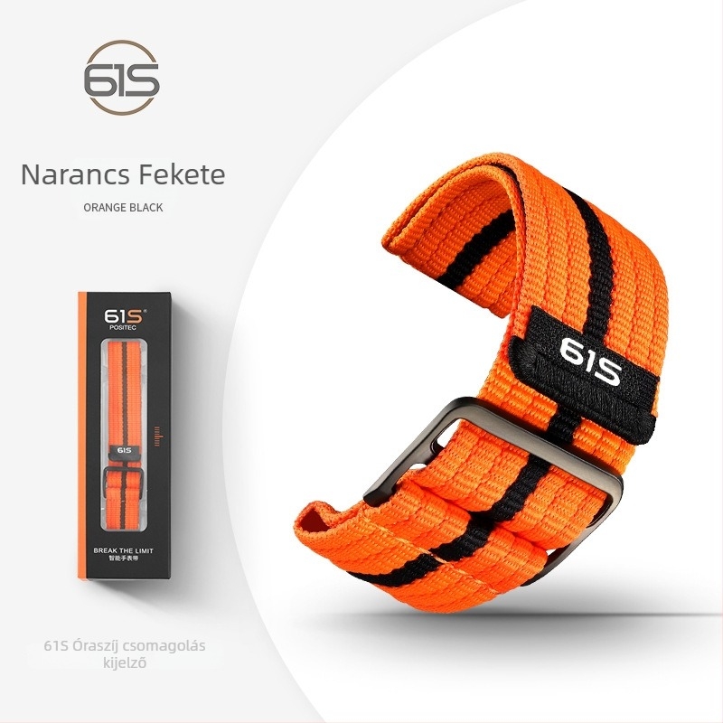 61S nylon sportos óraszíj Garmin Fenix 8/7X/6X Pro-hoz, kb. 245 mm hosszú, 22 mm vagy 26 mm szélesség, csat