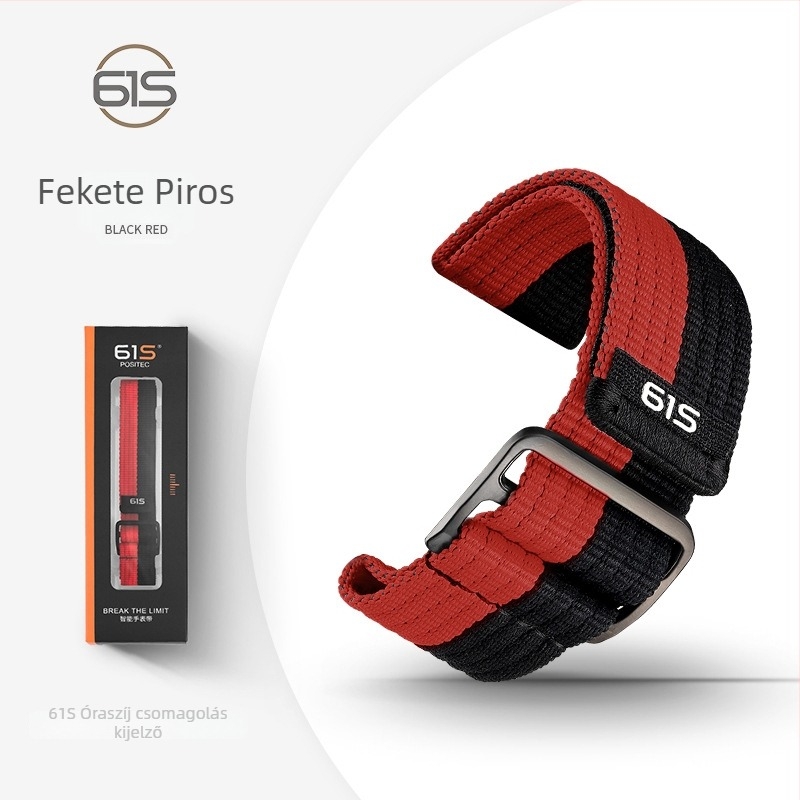 61S nylon sportos óraszíj Garmin Fenix 8/7X/6X Pro-hoz, kb. 245 mm hosszú, 22 mm vagy 26 mm szélesség, csat