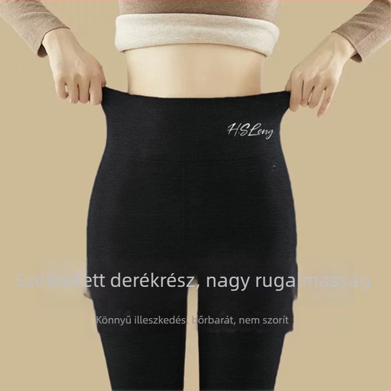 Női fleece-béléssel ellátott melegítő leggings – vastag, varrás nélküli, meleg őszi-téli időszakra
