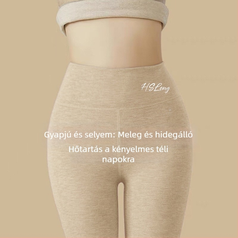 Női fleece-béléssel ellátott melegítő leggings – vastag, varrás nélküli, meleg őszi-téli időszakra