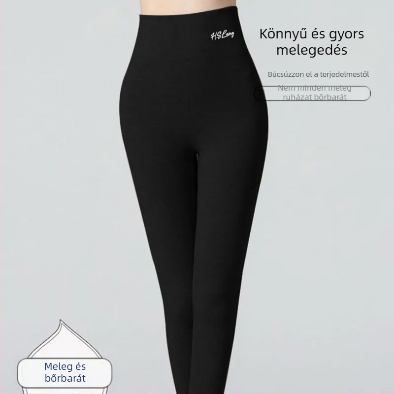 Női fleece-béléssel ellátott melegítő leggings – vastag, varrás nélküli, meleg őszi-téli időszakra