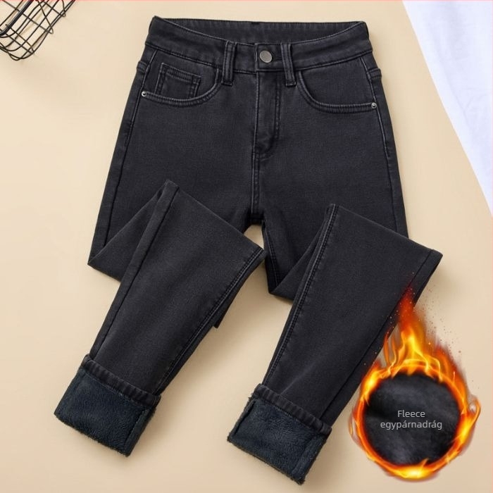 Női magas derekú skinny farmernadrág denim, pamut és elasztán keverékéből, bokáig érő hossz, mindennapi stílus