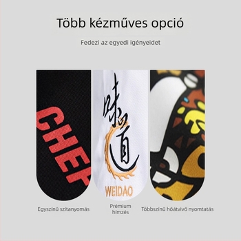 Férfi hosszú ujjú poliészter pulóver logóval, a kávézó személyzetének