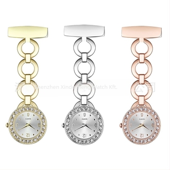 Ápolónő zsebóra gyémánttal, F008 – kvarc mozgás Huachen SL39, Dekoratív, Világidő, Mindennapi vízálló