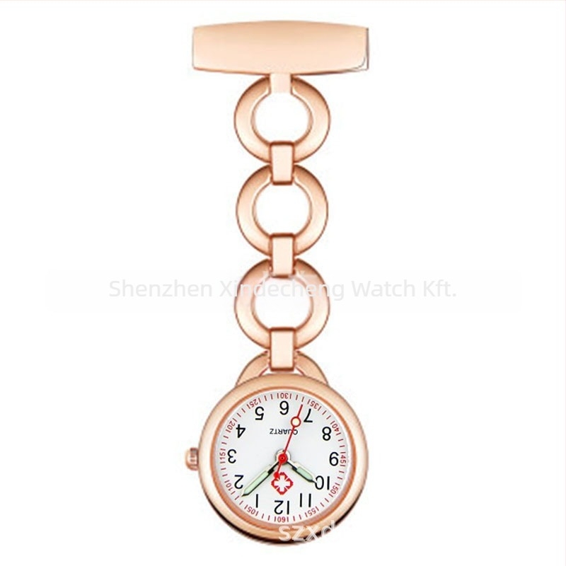 Ápolónő zsebóra gyémánttal, F008 – kvarc mozgás Huachen SL39, Dekoratív, Világidő, Mindennapi vízálló