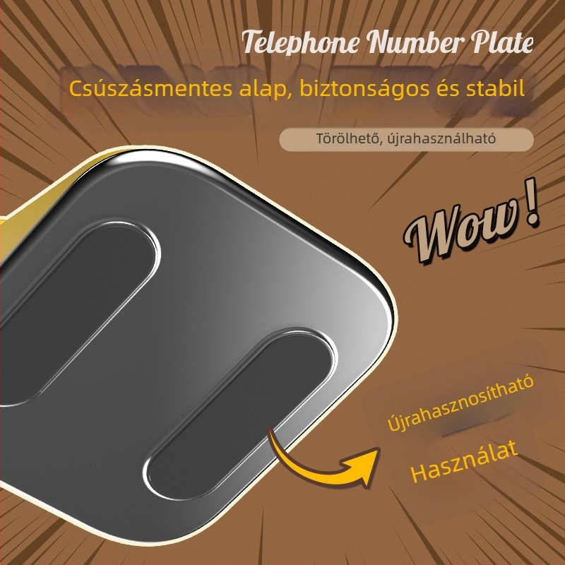 Retro telefonos parkolási jel – ideiglenes parkolási szám tábla autóhoz, modell: T-car-01, anyag: műanyag, logó nyomtatás elérhető, rejtett típus