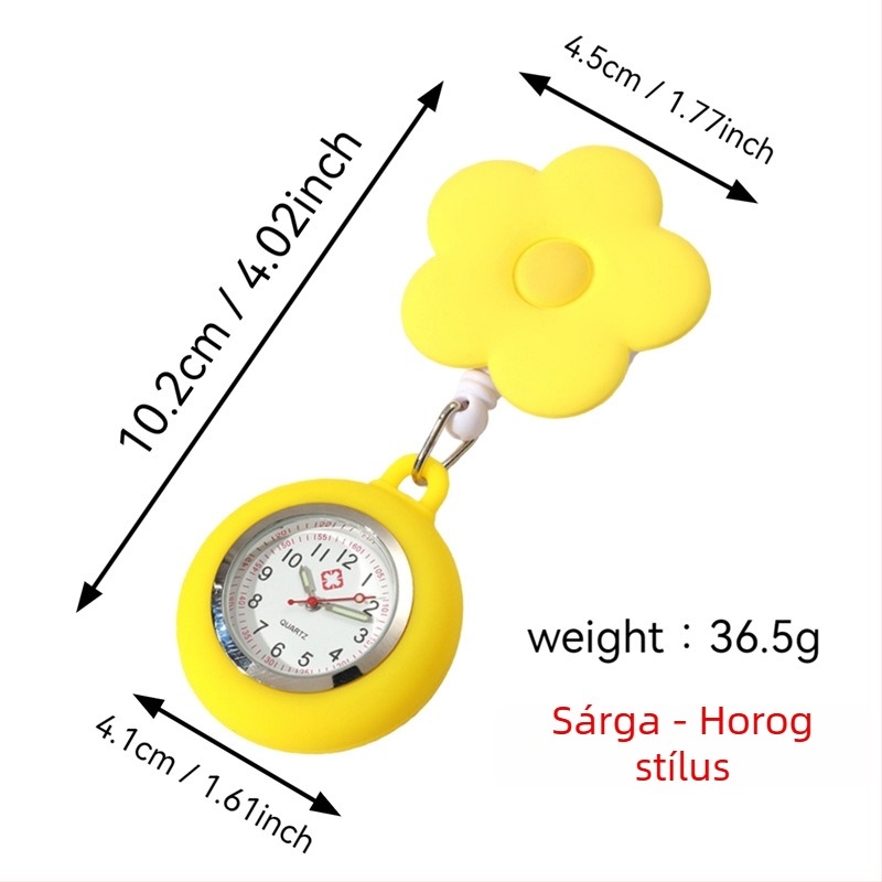 Virágos ápolónő karóra – rajzfilm dizájn, szilikon szíj, kvarc mozgás, cinkötvözet tok, kör alakú számlap