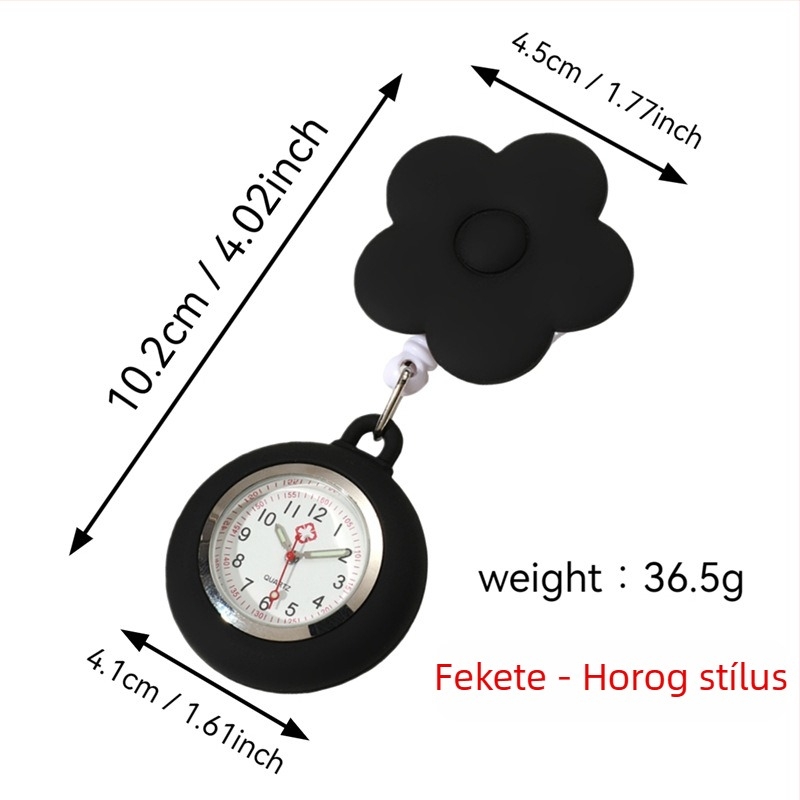 Virágos ápolónő karóra – rajzfilm dizájn, szilikon szíj, kvarc mozgás, cinkötvözet tok, kör alakú számlap