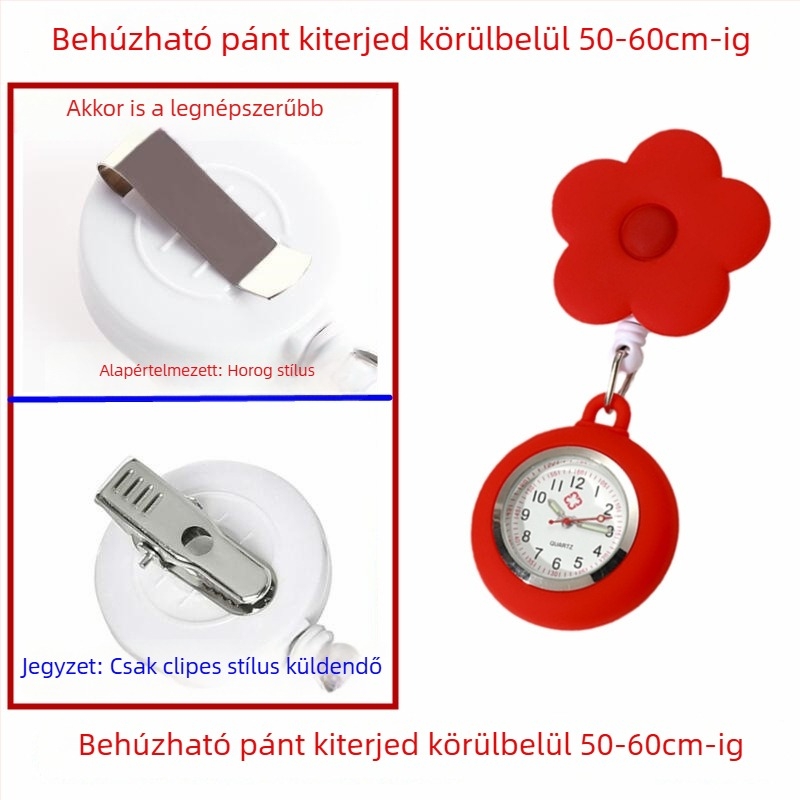 Virágos ápolónő karóra – rajzfilm dizájn, szilikon szíj, kvarc mozgás, cinkötvözet tok, kör alakú számlap