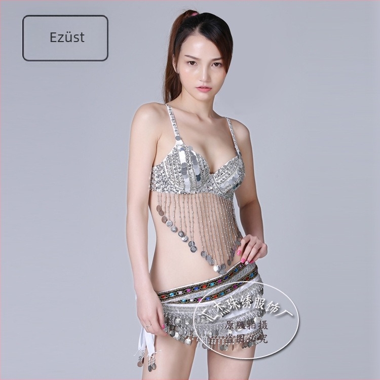 Éjszakai klub táncruha: szegecselt bikini színpadi jelmez pole dance-hez, fő anyag poliészter szál, másodlagos anyag pamut, 95%+ fő anyag tartalom, őszi 2023.