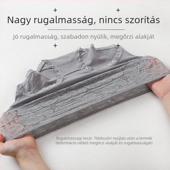 Pamut magas derekú női alsónemű, kényelmes csipkével, csípőemelő hatás, pamut bélés, plusz méret