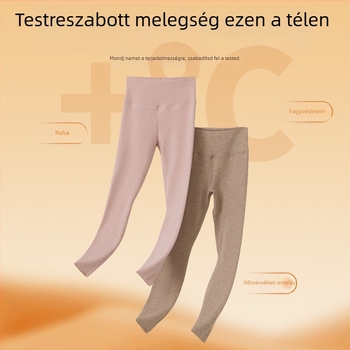 Derong női meleg nadrág magas derékkal, selyem-kasmír keverék, vastag fleece bélés, antibakteriális