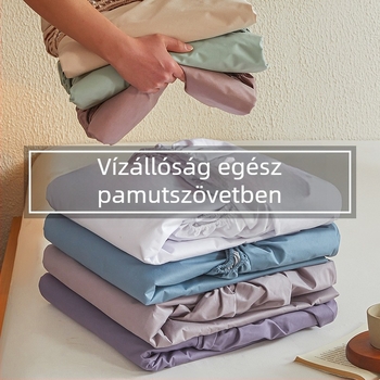 Vízálló pamut gumis lepedő TPU hátoldallal, lélegző matracvédő, teljes pamut ágyneműfedő