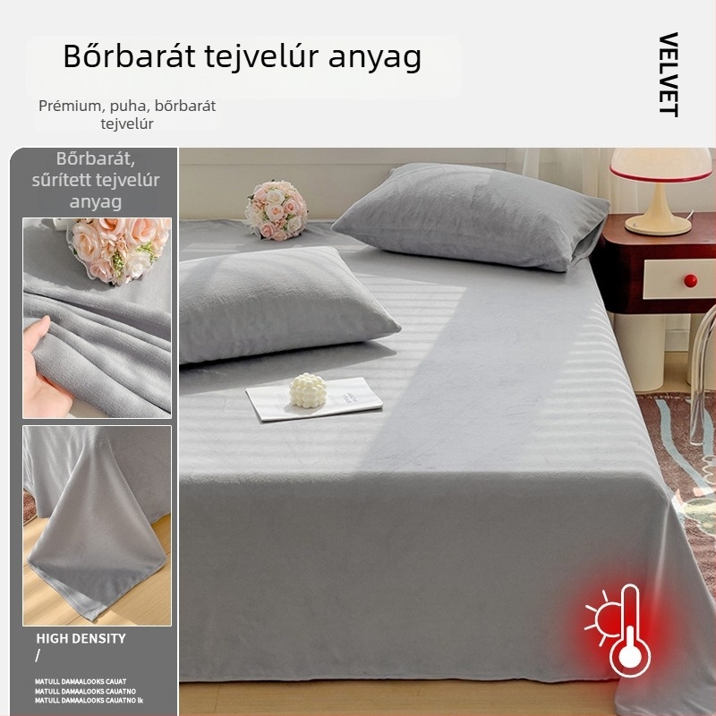 Tej velvet lepedő, steppelt, világosszürke