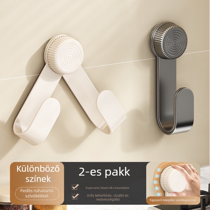 Fedőtartó edényekhez vákuumos rögzítésű, falra szerelhető, fúrás nélkül, multifunkcionális konyhai tároló, műanyag