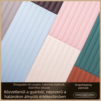 Párnázott tatami ágykörüli falikép, öntapadós, ütésvédő 3D minimalist dekor