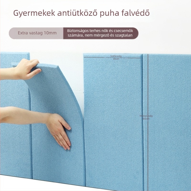 3D XPE hab hab falpanel tatami stílusban, öntapadós ütésvédő fejvég, hálószobai hátfal dekor, 1 darab