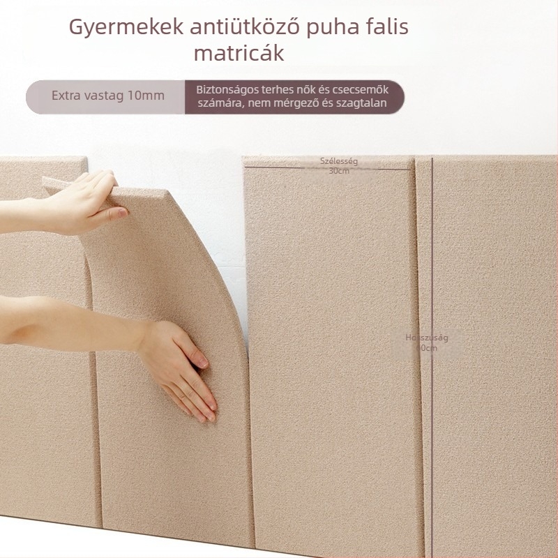 3D XPE hab hab falpanel tatami stílusban, öntapadós ütésvédő fejvég, hálószobai hátfal dekor, 1 darab
