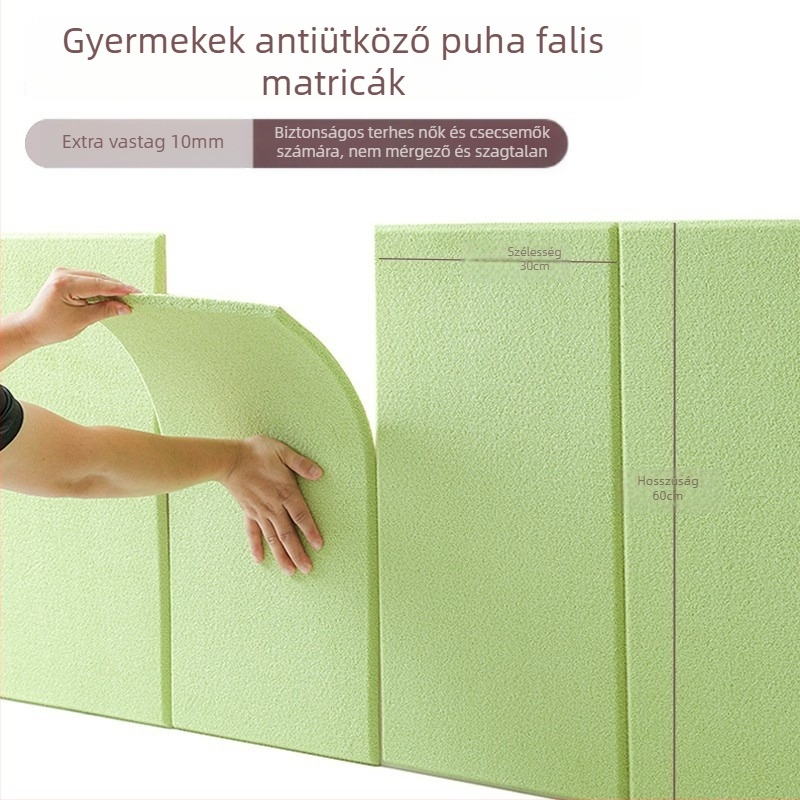 3D XPE hab hab falpanel tatami stílusban, öntapadós ütésvédő fejvég, hálószobai hátfal dekor, 1 darab