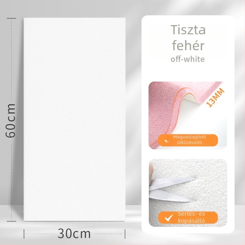 EVA falpanel, öntapadó, egy darab, egyszínű mintázat, dekoratív falikép a nappaliba és a hálószobába; modern 3D minimalista stílus; antistatikus, vízálló, antibakteriális