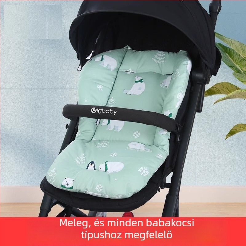 Baba babakocsi pamut alátét, vastag hátsó párna négy évszakos ütéscsillapítással, univerzális étkezőszékekhez